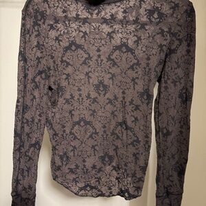 Free People Charcoal Knit Top